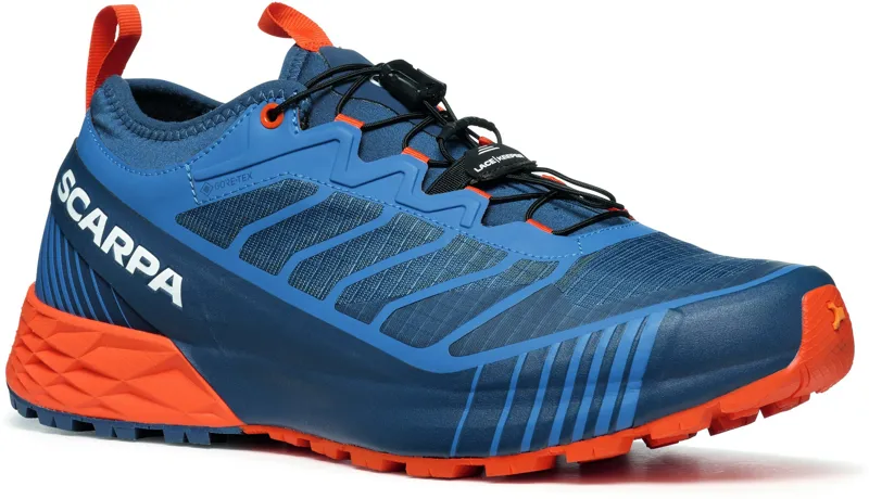 Scarpa Mens Ribelle Run GTX Shoes - Blue-Spicy Orange